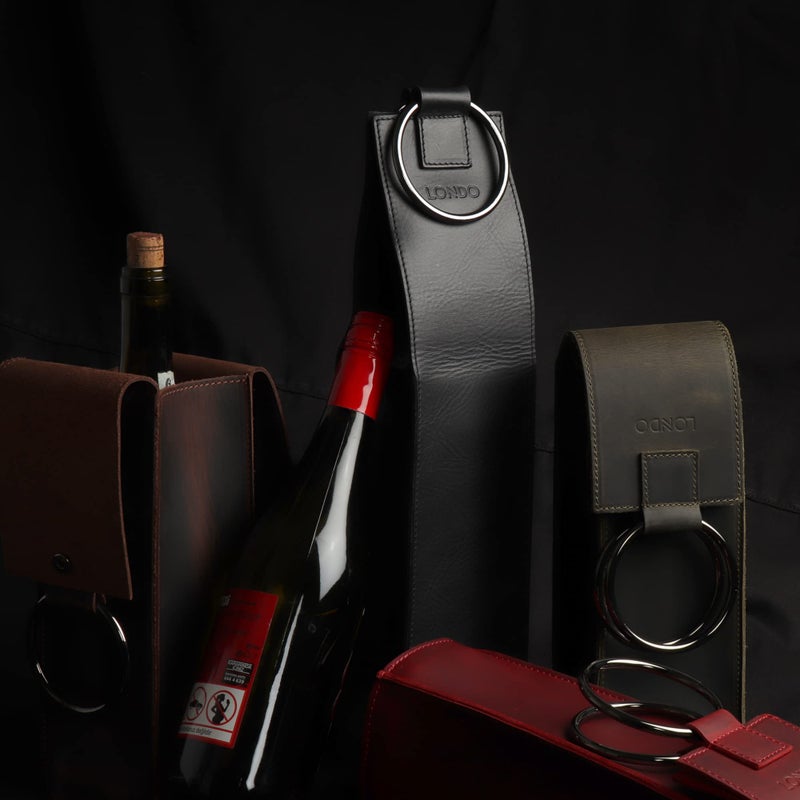 Londo Genuine Leather Wine Bottle Holder â€“ Stylish & Durable Wine Carrier for Travel, Picnics, and Gifting - Image 3